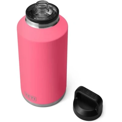 Image of YETI Rambler Bottle Chug, Vaccum Insulated Stainless Steel with Chug Cap, Tropical Pink, 64 oz (1.9 L)