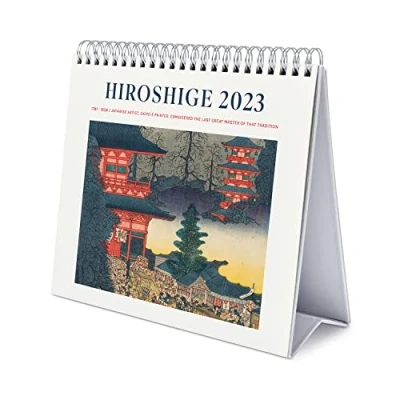 Image of Grupo Erik Japanese Art Hiroshige Calendar 2023 Desktop 7 x 8 inches / 18 20 cm Desk 12 Month Planner Gifts