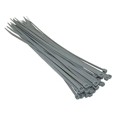 Image of UKCable Ties Grey Cable 100mm 140mm 200mm 300mm Nylon Zip Wraps (300, x 3.6mm)