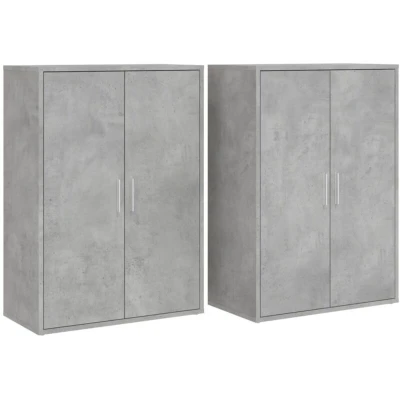 Image of vidaXL Sideboards 2 pcs Concrete Grey 60x31x84 cm Engineered Wood