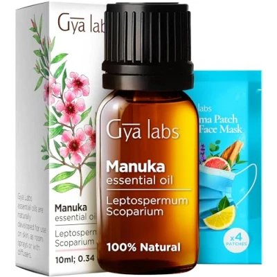 Image of Gya Labs Manuka Oil for Skin Essential Oils Skin, Nails, Candle Making &amp; Aromatherapy Herbaceous Earthy Scent 100% Natural (10ml)