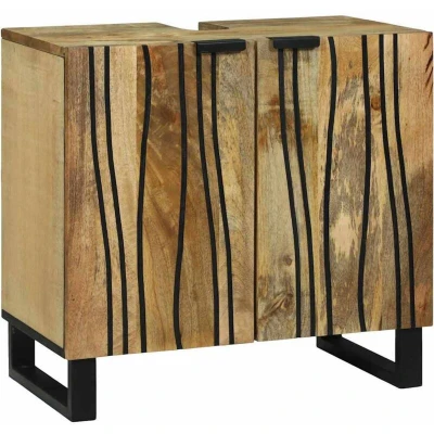 Image of vidaXL Sink Cabinet 62 x 33 58 cm Solid Mango and Engineered Wood
