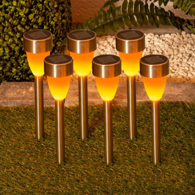 Image of Näve LED solar light 4135006, flame effect, set of 6