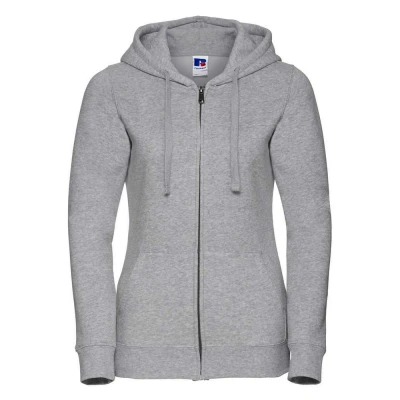 Image of Russell Athletic Womens/Ladies Authentic Full Zip Hoodie (Light Oxford Grey) Size 2XL