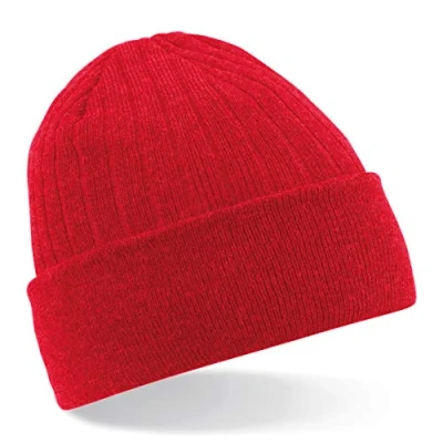 Image of Beechfield Thinsulate™ Beanie Double Layer Knit Classic Red