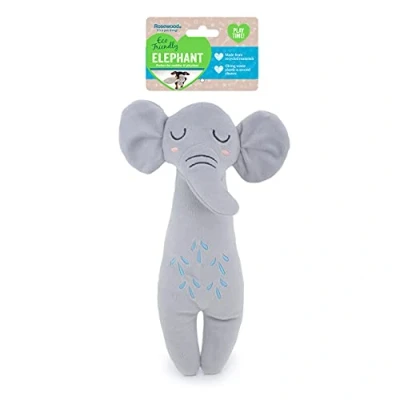 Image of Rosewood Eco Friendly Plush Elephant Dog Toy with Squeaker