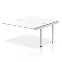 Image of Impulse Bench B2B Ext Kit 1400 Silver Frame Office Desk White