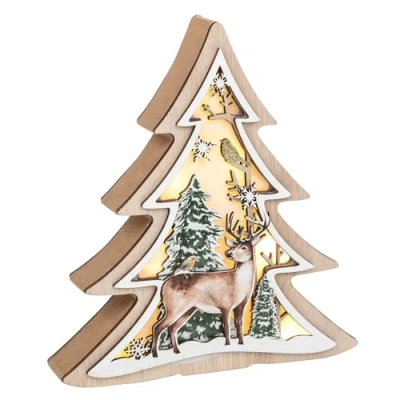 Image of Shudehill Giftware Xmas Craft LED Christmas Tree Stag Ornament