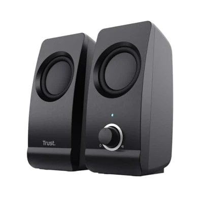 Image of Trust Remo 2.0 PC Speakers, 16W (8W RMS), USB Powered, Jack 3.5mm, Stereo Speaker Set with Volume Control, Compact Sound System for Computer and Laptop Black