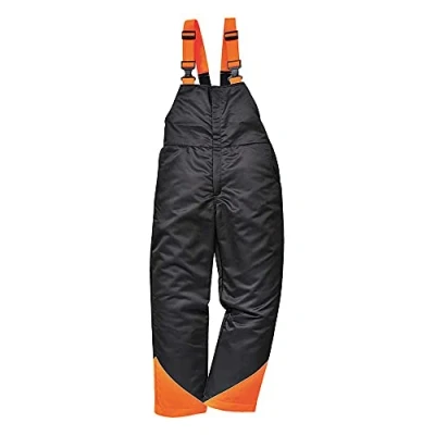 Image of Portwest Oak Chainsaw Bib and Brace, Size: L, Colour: Black, CH12BKRL