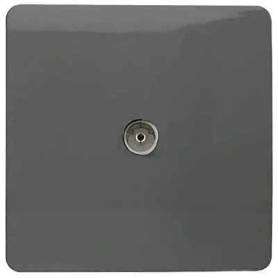 Image of Trendi Artistic Modern Glossy Tactile TV Socket Charcoal