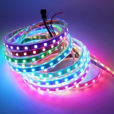 Image of Boarda WS2812B RGB 5050SMD Individually addressable LED Strip Light,5V 5M Programmable 300 Pixels IP67Dream Color DIY Projects Lighting, Black Pcb, 300LEDs IP67 Waterproof
