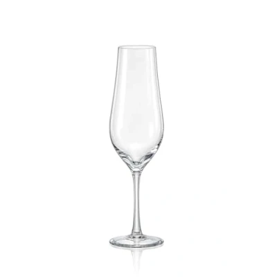 Image of Crystalex Champagne Flute Set of 6, Crystal Glasses Stemware for Prosecco, Mimosas or Cocktails, Flutes 100% Lead Free (170 ML)