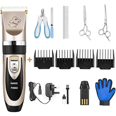 Image of Dog Clippers Professional Pet Grooming Kit Low Noise, Rechargeable Shaver Cordless Silent Hair Trimmer with Scissors Comb Best Clipper for Dogs Cats Pets
