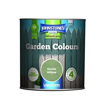 Image of Johnstone’s Garden Colours Gentle Willow Exterior Wood Paint Fade Resistant Suitable for Furniture Outdoors Fence Dry in 2 hours 12m2 Coverage per Litre 1L