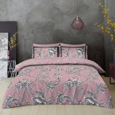 Image of GC GAVENO CAVAILIA Floral Bedding Bedset, Paisley Duvet Cover Set Kingsize With Pillowcases, Breathable Polycotton Reversible Damask Quilt Bed Set, Multi