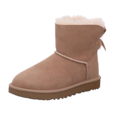 Image of UGG MINI Bailey BOW II Classic ankle boots, Women&#039;s, Size: 9, Sand Suede