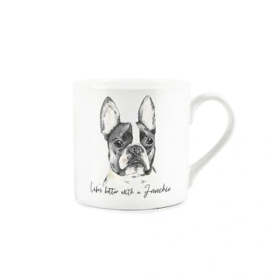 Image of French Bulldog Frenchie Gift Mug White Dog Bone China Coffee/Tea Present by Rhiannon Chauncey
