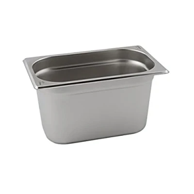 Image of Genware GN14 65 Stainless Steel Gastronorm Pan, 1/4 GN, 267 mm Length, 160 Width, Deep