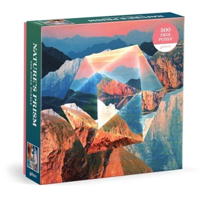 Image of Galison Nature&#039;s Prism 1000 Piece Puzzle Featuring Prisms Superimposed Over Vibrant Canyon Filled Landscapes