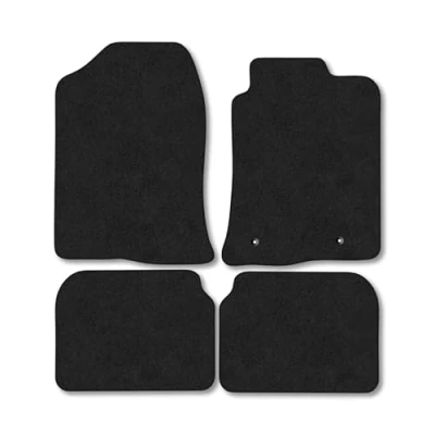 Image of Car Mats Compatible with Toyota Corolla (2002 2008) Tailored Fit Black Carpet Floor Set Accessory Custom 4 Pieces Anti Slip Backing &amp; Binding Trim Edge