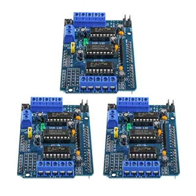 Image of 3PCS L293D Motor Driver Shield, 4 Channel Stepper Motor, Expansion Board compatible with Arduino Duemilanove Mega R3 AVR ATMEL