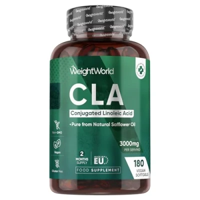 Image of CLA Supplement 3000mg 180 High Strength Softgels 80% Active Isomers Conjugated Linoleic Acid from Safflower Oil Pre Workout Diet (Alternative of L Carnitine) for Men &amp; Women