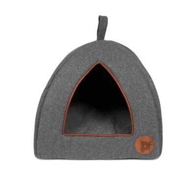 Image of Petface Graphite Grey Felt Igloo Cat Bed