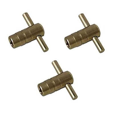 Image of Merriway BH03437 (3 Pcs) Solid Brass T Bar Radiator Key Pack of 3 Pieces
