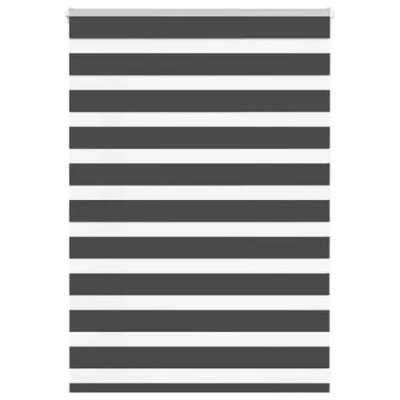 Image of vidaxl zebra blind blackout roller shade 100x100 cm polyester fabric modern design, sun protection, versatile installation for living room, bedroom, office