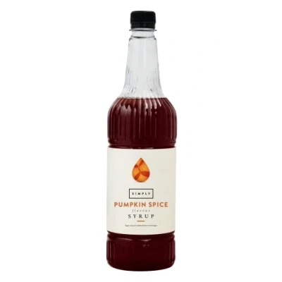 Image of Simply Pumpkin Spice Syrup, Vegan &amp; Nut Free Flavoured Syrup for Coffee, Cocktails Baking (1 Litre)