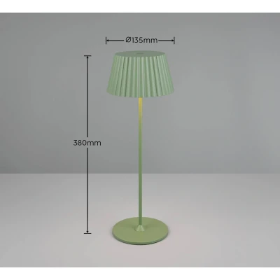 Image of Reality Leuchten Suarez LED table lamp, green, height 39 cm, metal