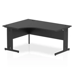Image of Impulse 1600 LH Crescent Desk Black/Black Cable Managed Leg