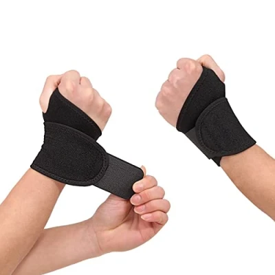 Image of Wrist Supports 1Pair, Straps Right&amp;Left Hand, Compression Support for Fitness, Braces Gym, Breathable Adjustable Weightlifting