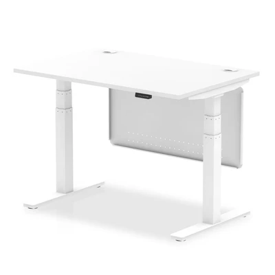 Image of Air 1200x800 Height Adjustable Desk White CP Leg Modesty Panel