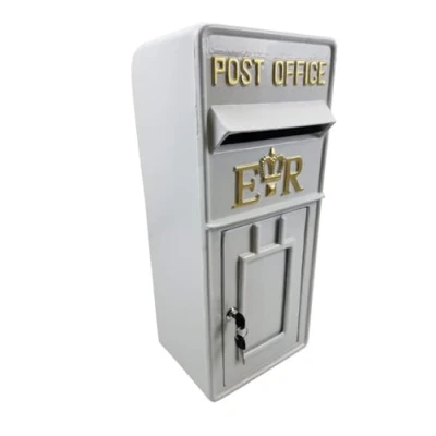 Image of Replica Wall Mounted ER Post Box Or Letter White