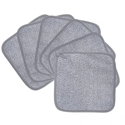Image of Polyte Premium Hypoallergenic Chemical Free Microfibre Makeup Remover and Facial Cleansing Cloth 6 Pack (20x20 cm, Gray)