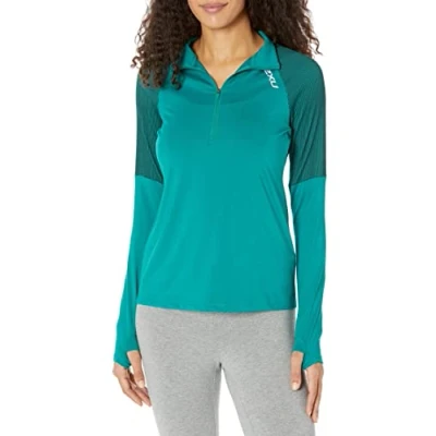 Image of 2XU Womens Light Speed 1/2 Zip Jade/Silver Reflective, L
