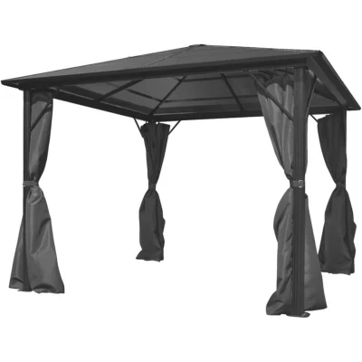 Image of vidaXL Gazebo with Curtain Anthracite Aluminium 300x300 cm