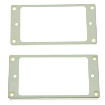 Image of KAISH 2pcs White Humbucker Pickup Ring Curved Bottom Fame for Epiphone Les Paul