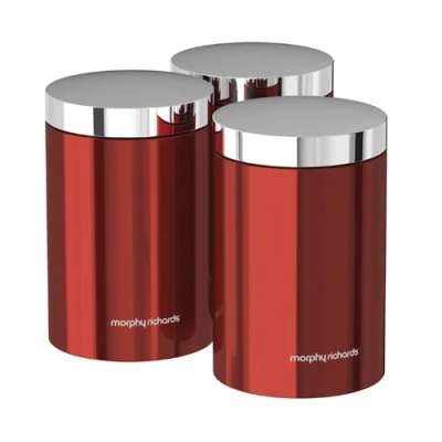 Image of Morphy Richards Accents Set of 3 Canisters Red