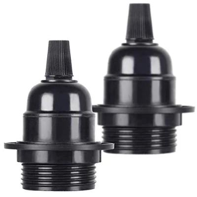 Image of TIANFAN 2Pcs/Pack Edison Screw ES E27 Light Bulbs Lamp Holder Pendant Black Bakelite