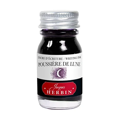 Image of Herbin 11548T 10ml bottle of ink for fountain pens and roller (product without packaging zero waste objective), Poussière de lune/Moon dust