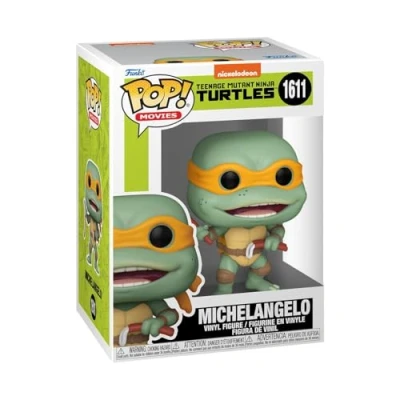 Image of Funko Pop! Movies: Teenage Mutant Ninja Turtles (TMNT) Michelangelo Sausage Link Nunchucks TMNT 1990 Collectable Vinyl Figure Gift Idea Official Merchandise Toys for Kids &amp; Adults