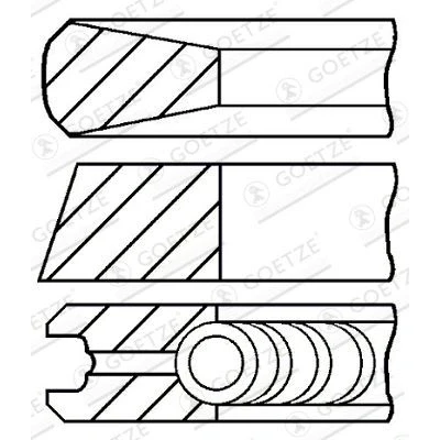 Image of 51025030791, 51025030813, 51025030814 Piston Ring Kit GOETZE ENGINE 08 136500 10 108mm