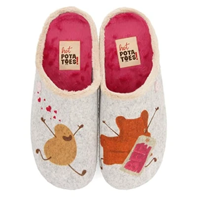 Image of HOT POTATOES Women&#039;s Grundhof Slipper, Grey, 3.5 UK