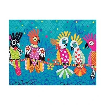 Image of Maxwell &amp; Williams Love Hearts Animal Printed Tea Towel with Chatter Design, 100% Cotton, Turquoise, 50 x 70 cm