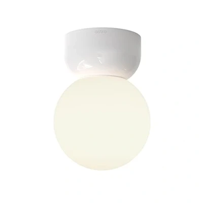 Image of Astro Lyra Ceiling 140 Dimmable Bathroom Light IP44 Rated (Gloss Glaze White), G9 Lamp, Designed in Britain 1472003 3 Years Guarantee