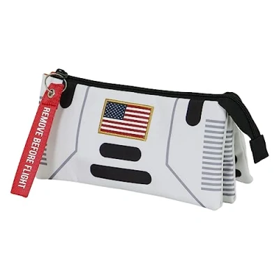 Image of NASA Spaceship FAN Triple Pencil Case 2.0, White, 23 x 11 cm