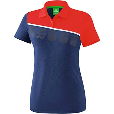 Image of Erima Women 5 C Polo Shirt New Navy/Red/White, Size: 34